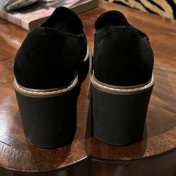 Dolce Vita Black Suede Chunky Platform Loafers Sz 9.5 - Picture 6 of 7